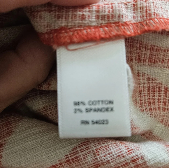 Banana Republic Red Cream printed Sheath midi dress. Size 2 - Picture 10 of 11